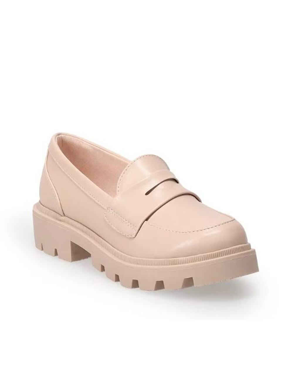 Girls Sonoma Goods for Life Larue Loafer Shoe, Size 2, Blush, Slip On, Chunky